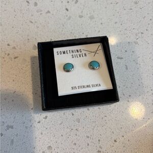 Something Silver Turquoise Stud Earrings